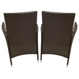 Set Bistro da Giardino in Poly Rattan Vimini Marrone Marrone