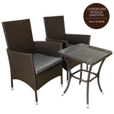 Set Bistro da Giardino in Poly Rattan Vimini Marrone Marrone