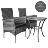 Set Bistro da Giardino in Poly Rattan Vimini Marrone Grigio