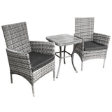 Set Bistro da Giardino in Poly Rattan Vimini Marrone Chiaro