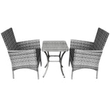 Set Bistro da Giardino in Poly Rattan Vimini Marrone Chiaro