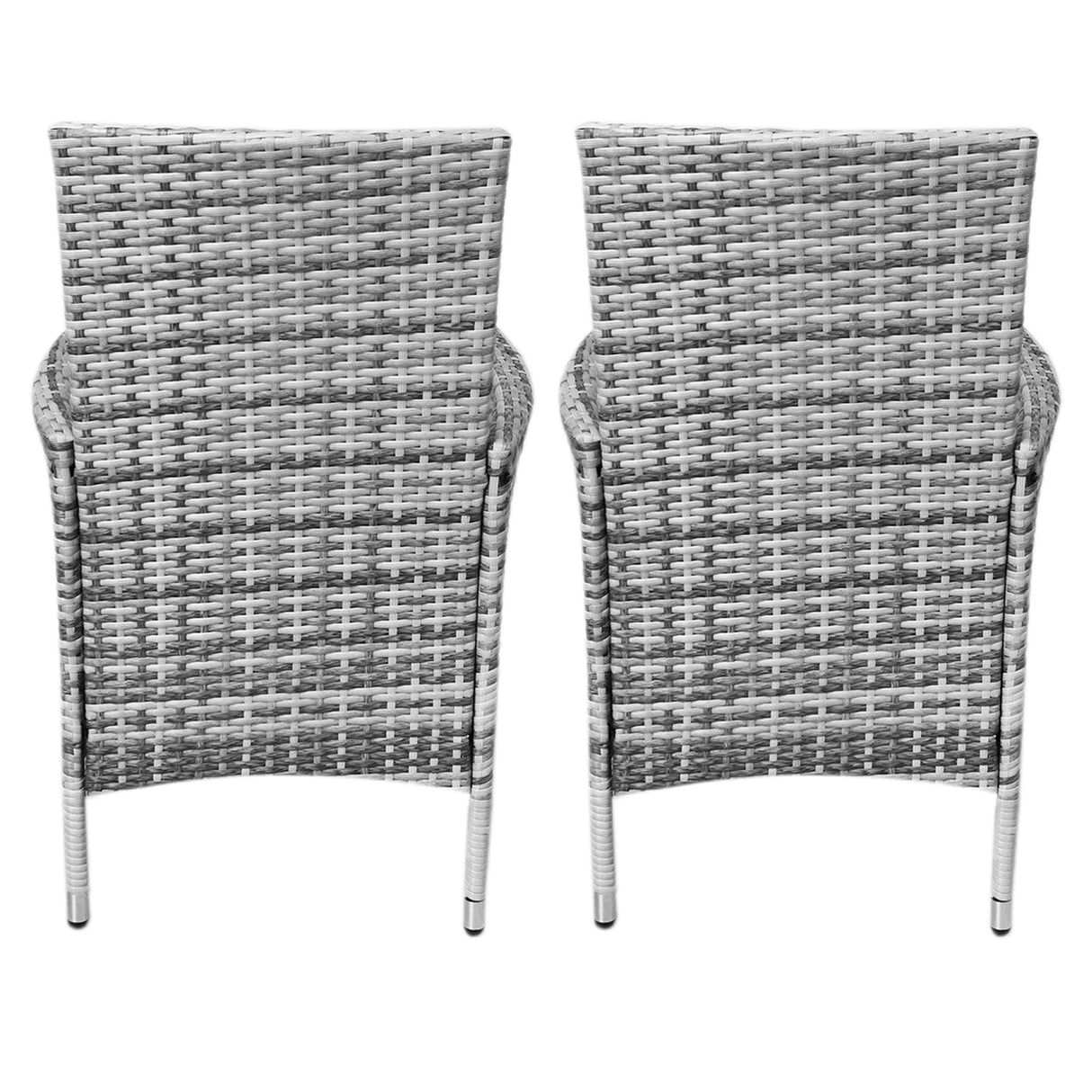 Set Bistro da Giardino in Poly Rattan Vimini Marrone Chiaro