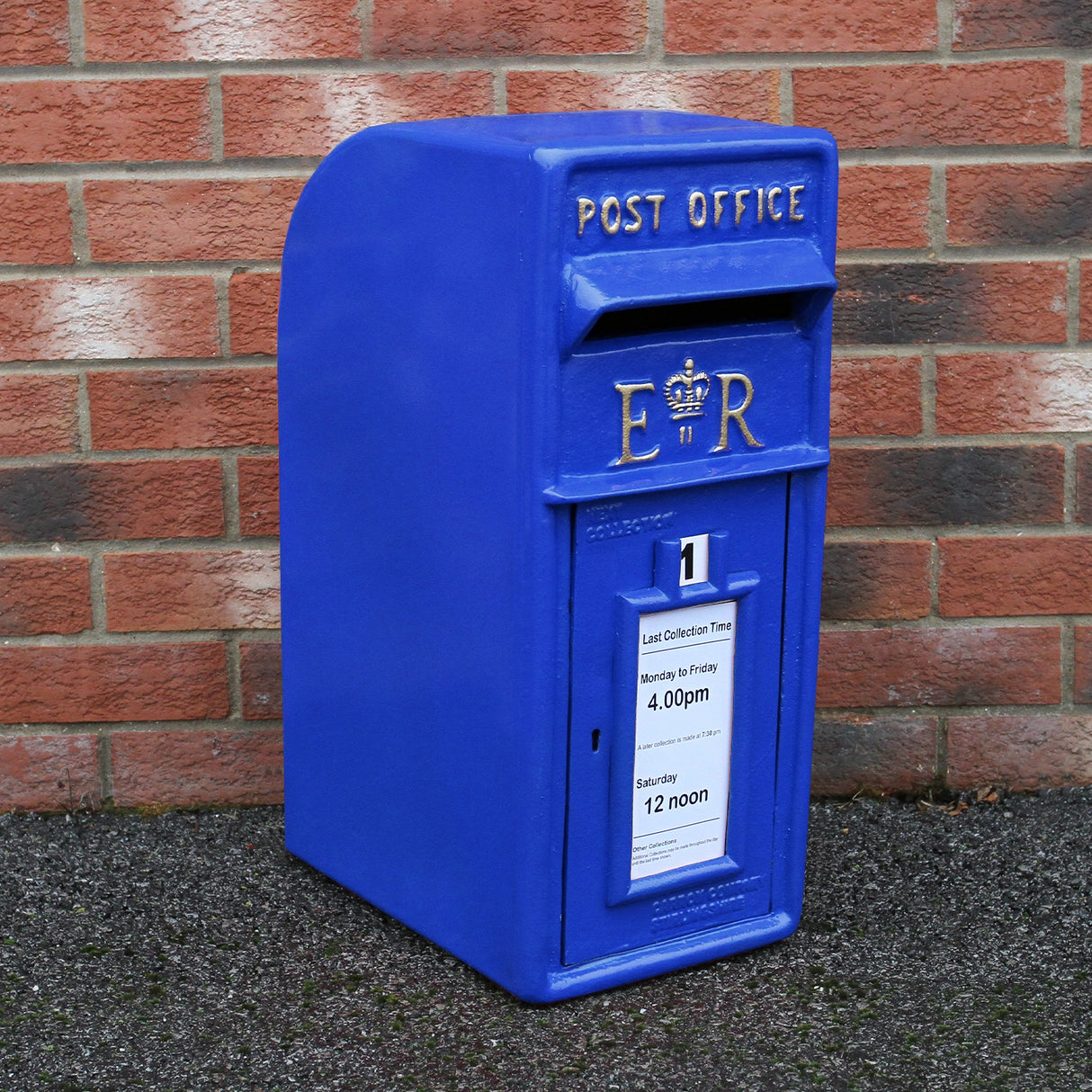 Cassetta Postale Britannica con Piedistallo - Blu