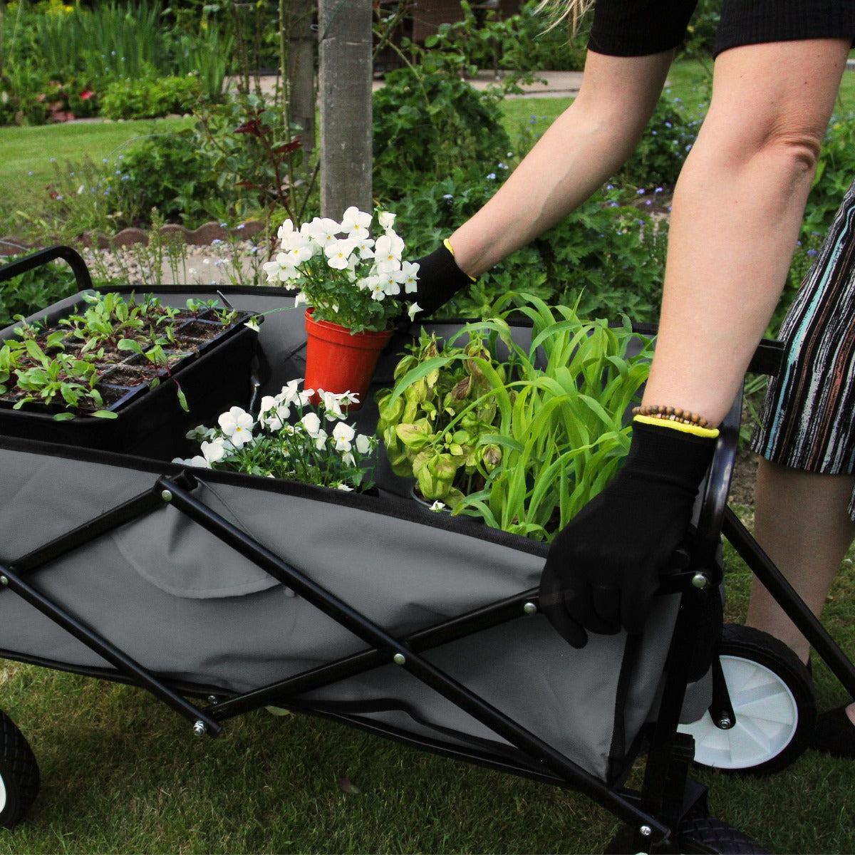 Carrello per Giardinaggio Pieghevole - Grigio