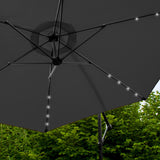 Ombrellone da Giardino Decentrato 3m con LED - Base Quadrata - Grigio