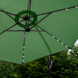 Ombrellone da Giardino Decentrato 3m con LED - Base Tonda - Verde