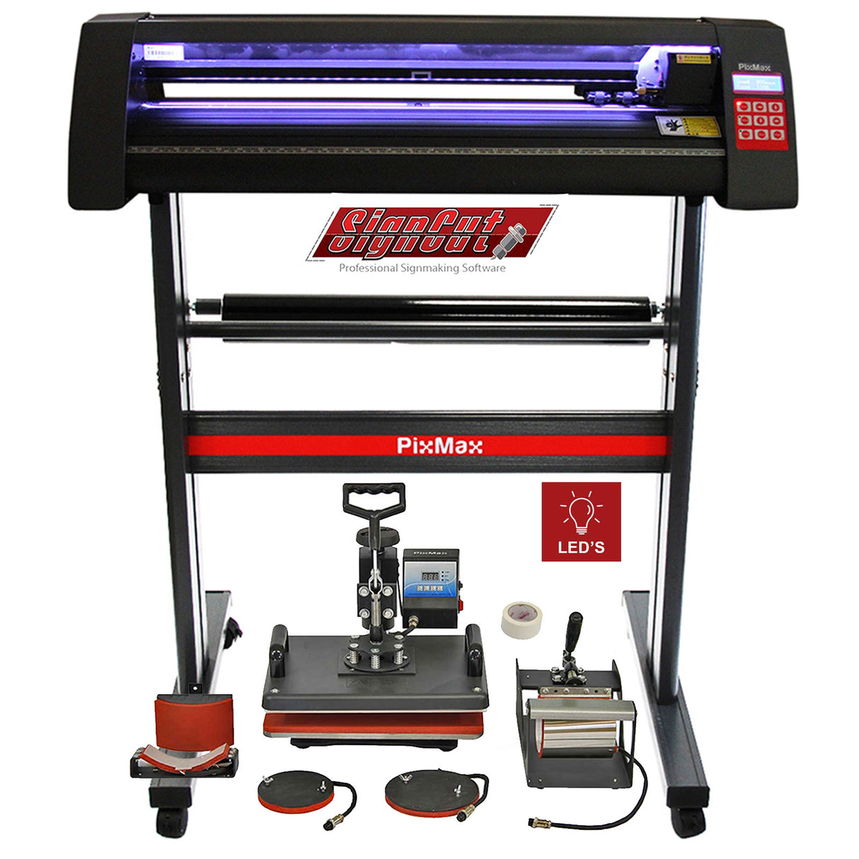 Plotter per Taglio Vinile - LED - 720 & Pressa a Caldo 5 in 1